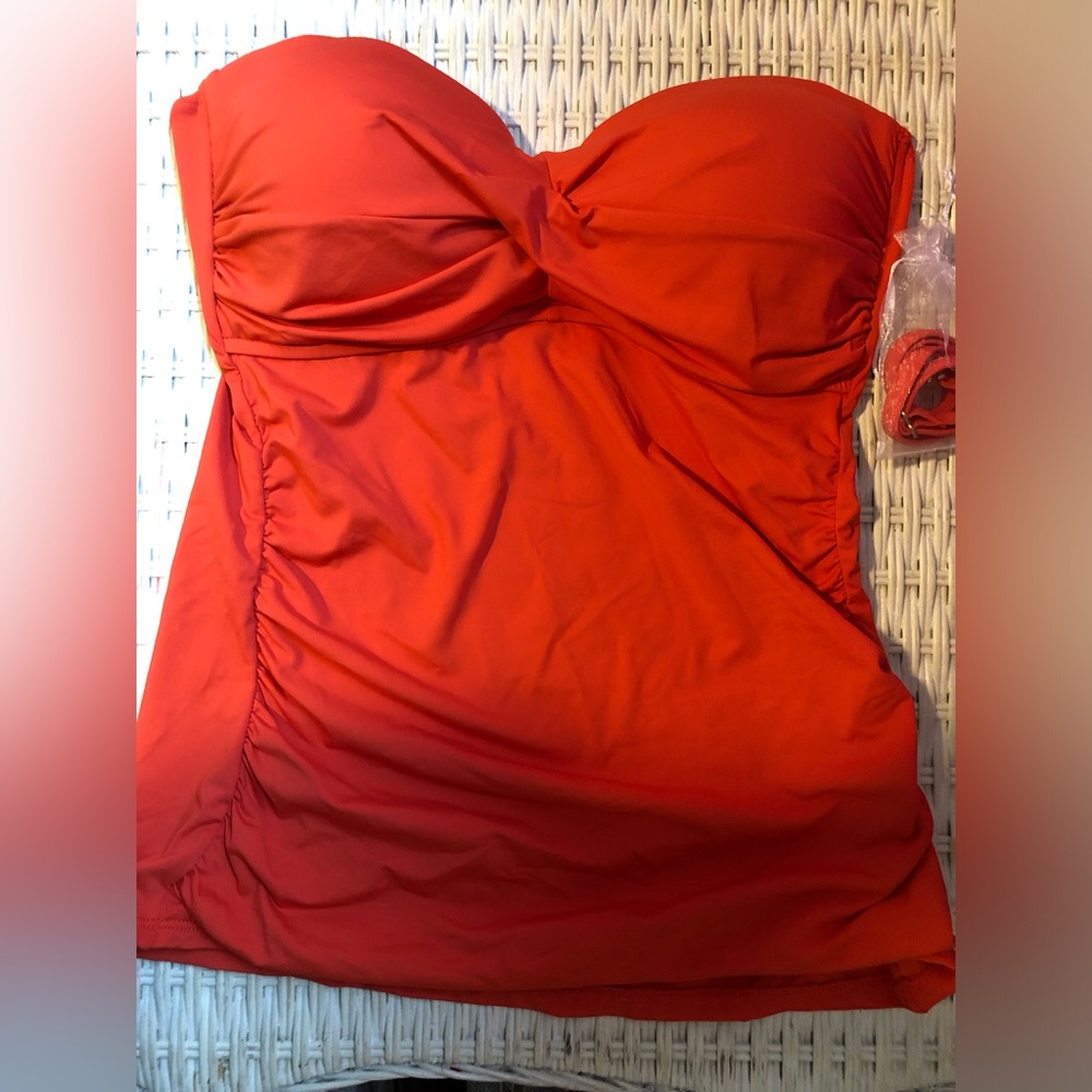 Anne Cole womens orange tube tank one piece swim size M
